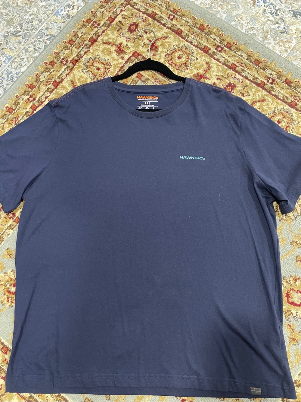 Hawke & Co Navy Short Sleeve Crewneck Tee with Subtle Logo